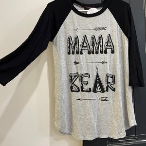 light gray “mama bear” shirt